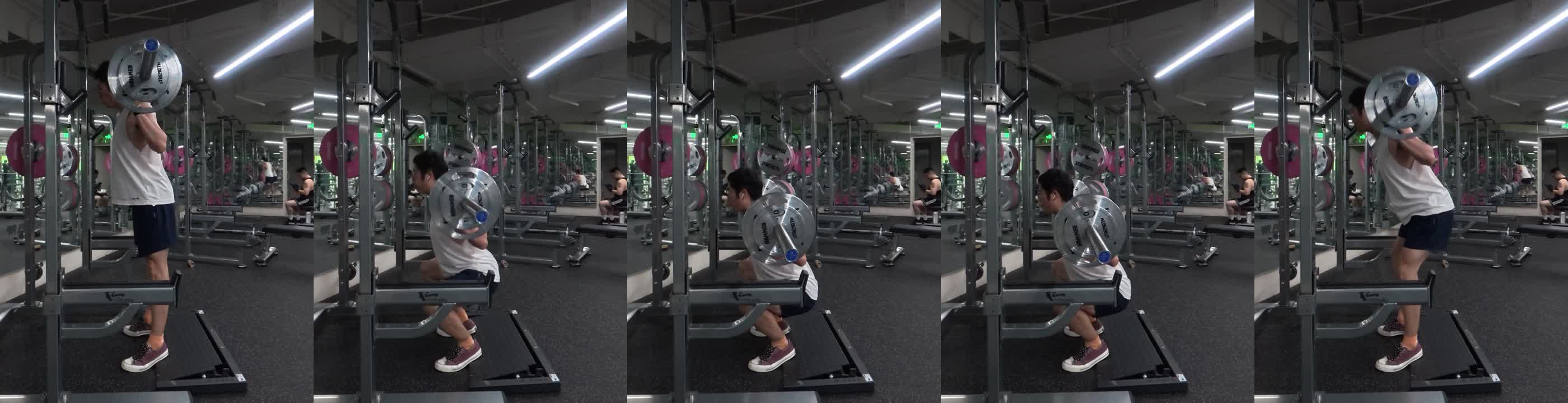 50kg 暂停深蹲全景对比